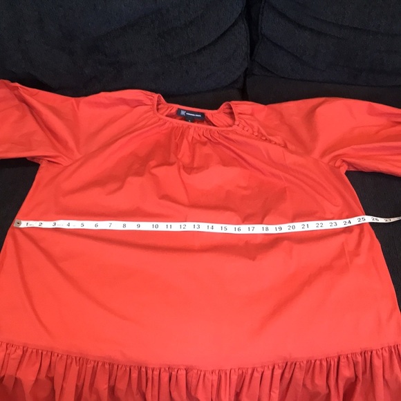 INC International Concepts 97% Cotton Mini Dress w/Puffed Sleeves Ruffle Hem-M - Picture 14 of 14